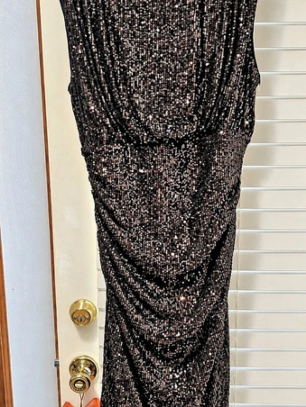 WHBM Gunmetal Sequin Midi Dress, Sz Small